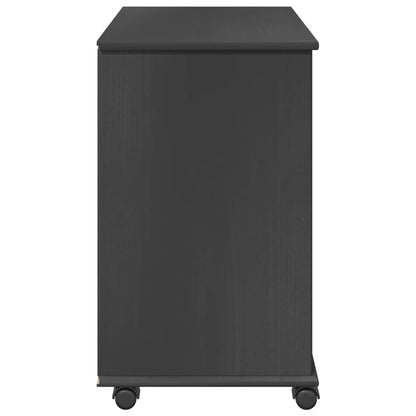 vidaXL Rolling Cabinet Grey 63.5 x 39 x 65.5 cm Solid Pine Wood