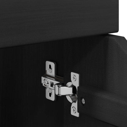 vidaXL Rolling Cabinet Black 63.5 x 39 x 65.5 cm Solid Pine Wood