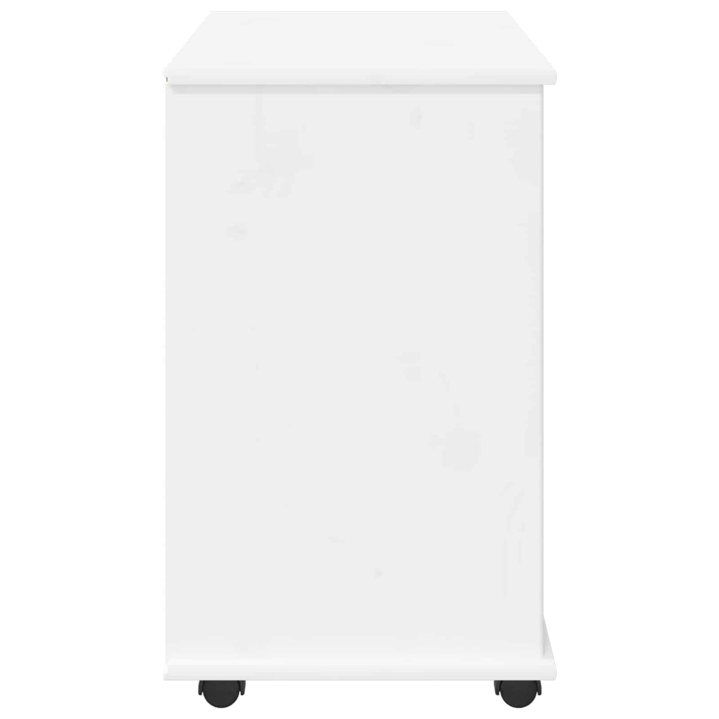 vidaXL Rolling Cabinet White 63.5 x 39 x 65.5 cm Solid Pine Wood