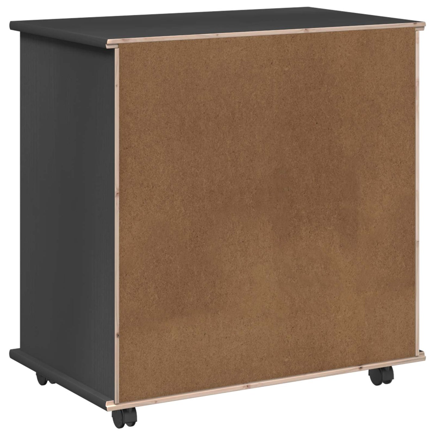 vidaXL Rolling Cabinet Grey 63.5 x 39 x 65.5 cm Solid Pine Wood