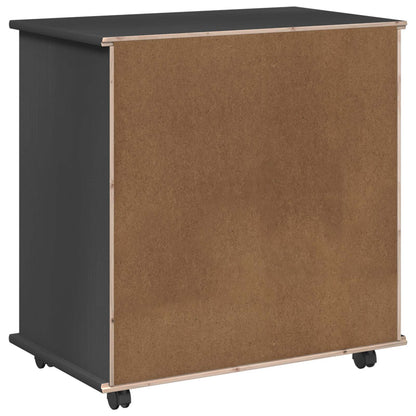 vidaXL Rolling Cabinet Grey 63.5 x 39 x 65.5 cm Solid Pine Wood