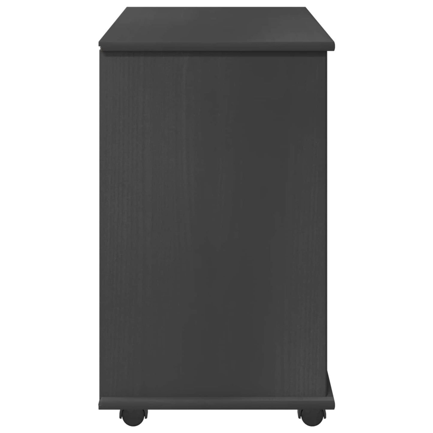 vidaXL Rolling Cabinet Grey 63.5 x 39 x 65.5 cm Solid Pine Wood