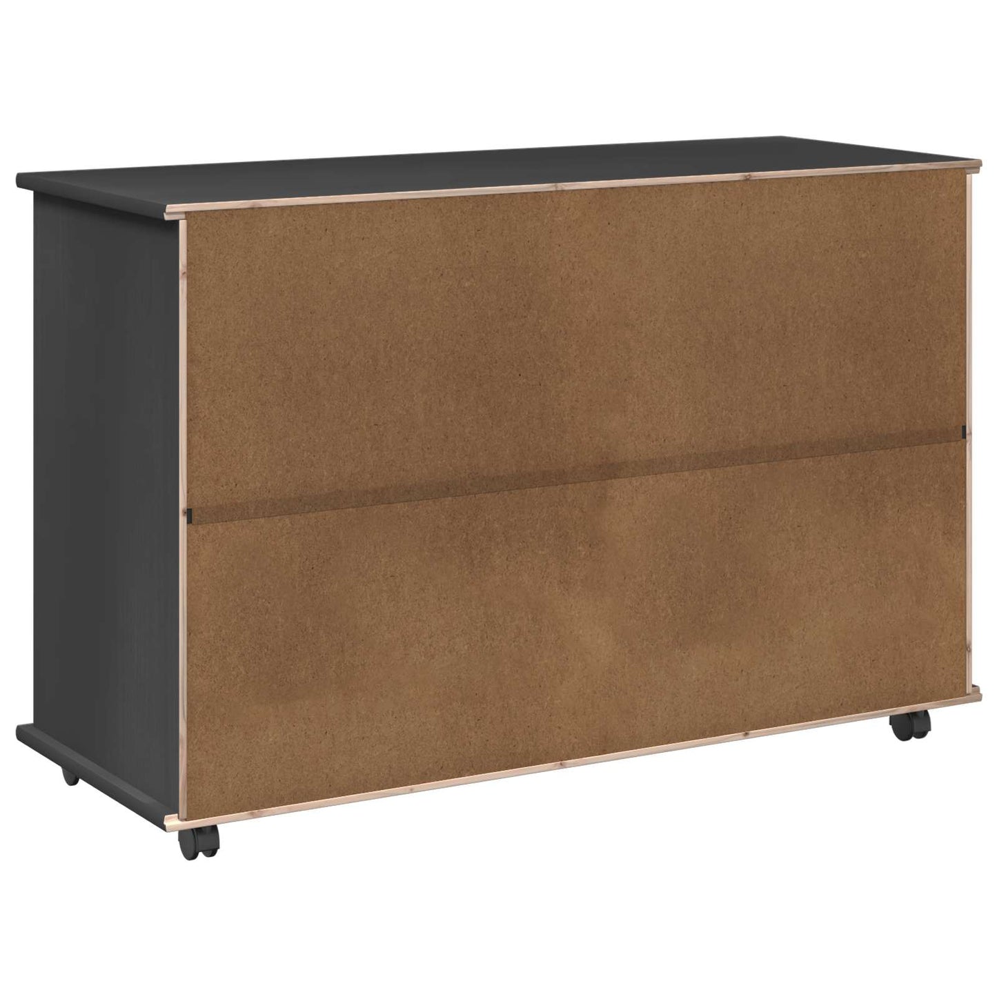 vidaXL Rolling Cabinet Grey 100 x 39 x 65.5 cm Solid Pine Wood