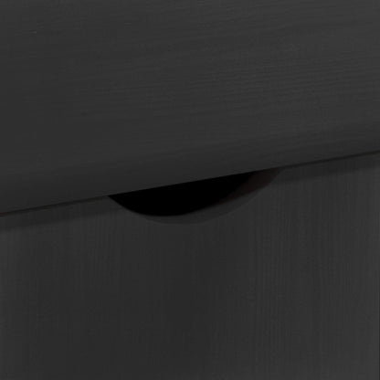 vidaXL Rolling Cabinet Black 100 x 39 x 65.5 cm Solid Pine Wood