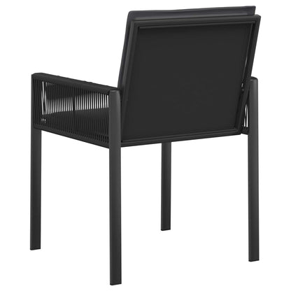 vidaXL Garden Chairs 6 pcs Black and Dark Grey Poly Rattan