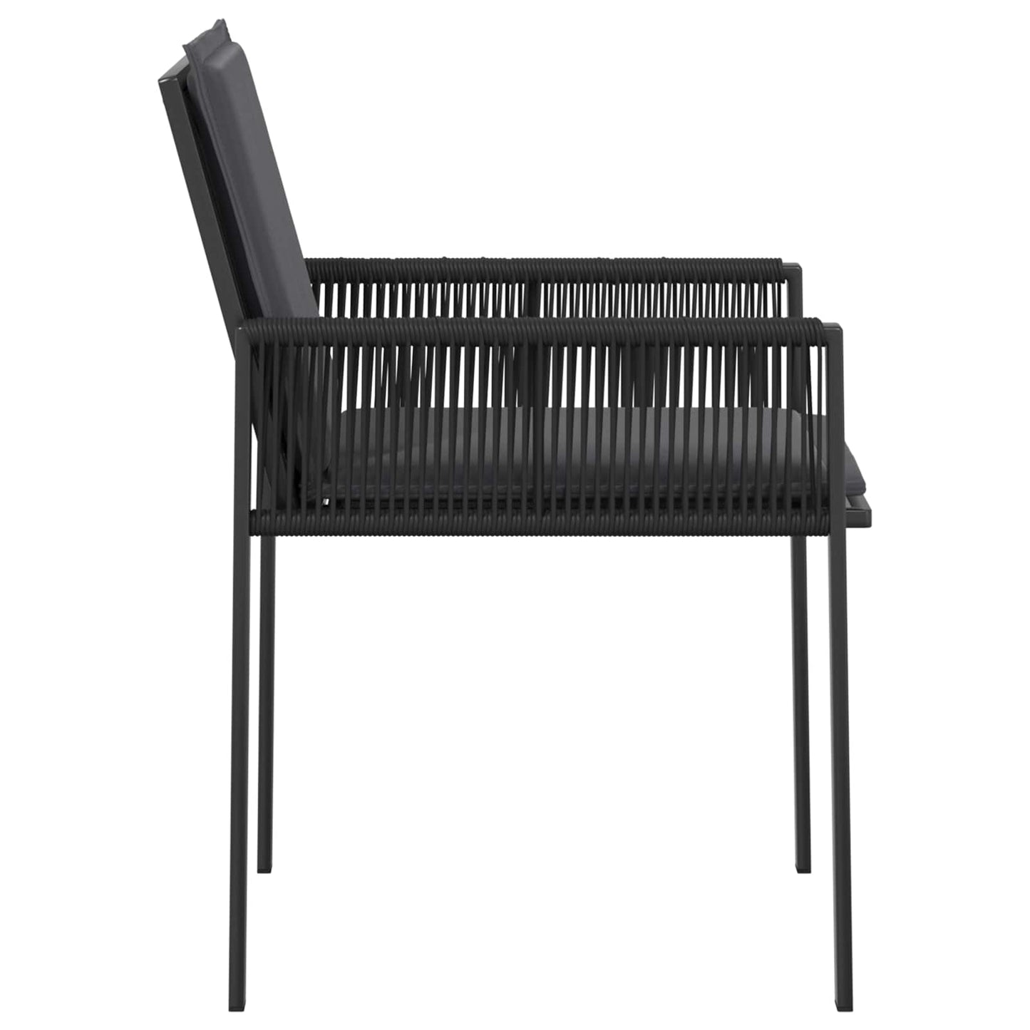 vidaXL Garden Chairs 6 pcs Black and Dark Grey Poly Rattan