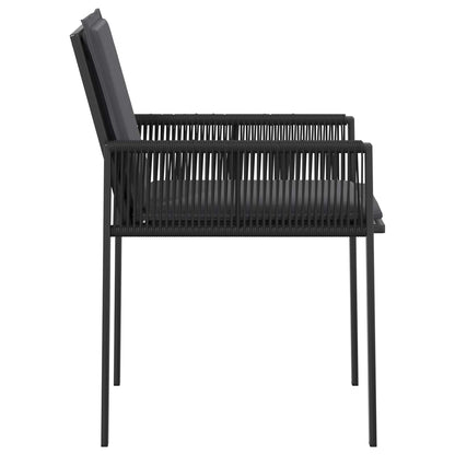 vidaXL Garden Chairs 6 pcs Black and Dark Grey Poly Rattan