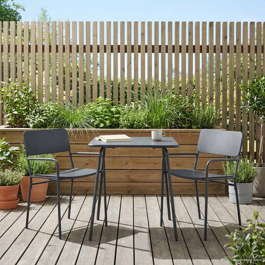 vidaXL Garden Chairs 2 pcs Anthracite Steel