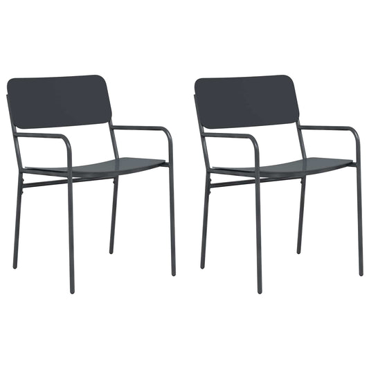 vidaXL Garden Chairs 2 pcs Anthracite Steel