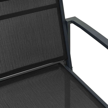 vidaXL Garden Chairs 2 pcs Black and Anthracite 53.5 x 59 x 77 cm