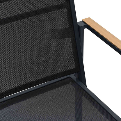 vidaXL Garden Chairs 2 pcs Black and Anthracite 53.5 x 59 x 77 cm