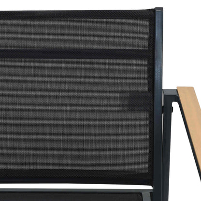 vidaXL Garden Chairs 2 pcs Black and Anthracite 53.5 x 59 x 77 cm