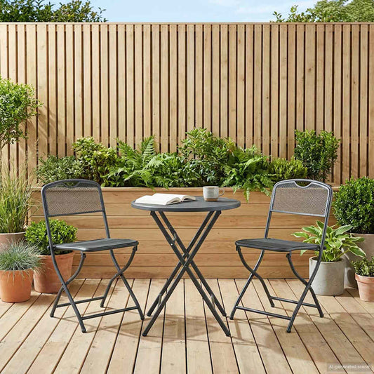 vidaXL Garden Chairs 2 pcs Anthracite Iron Convertible