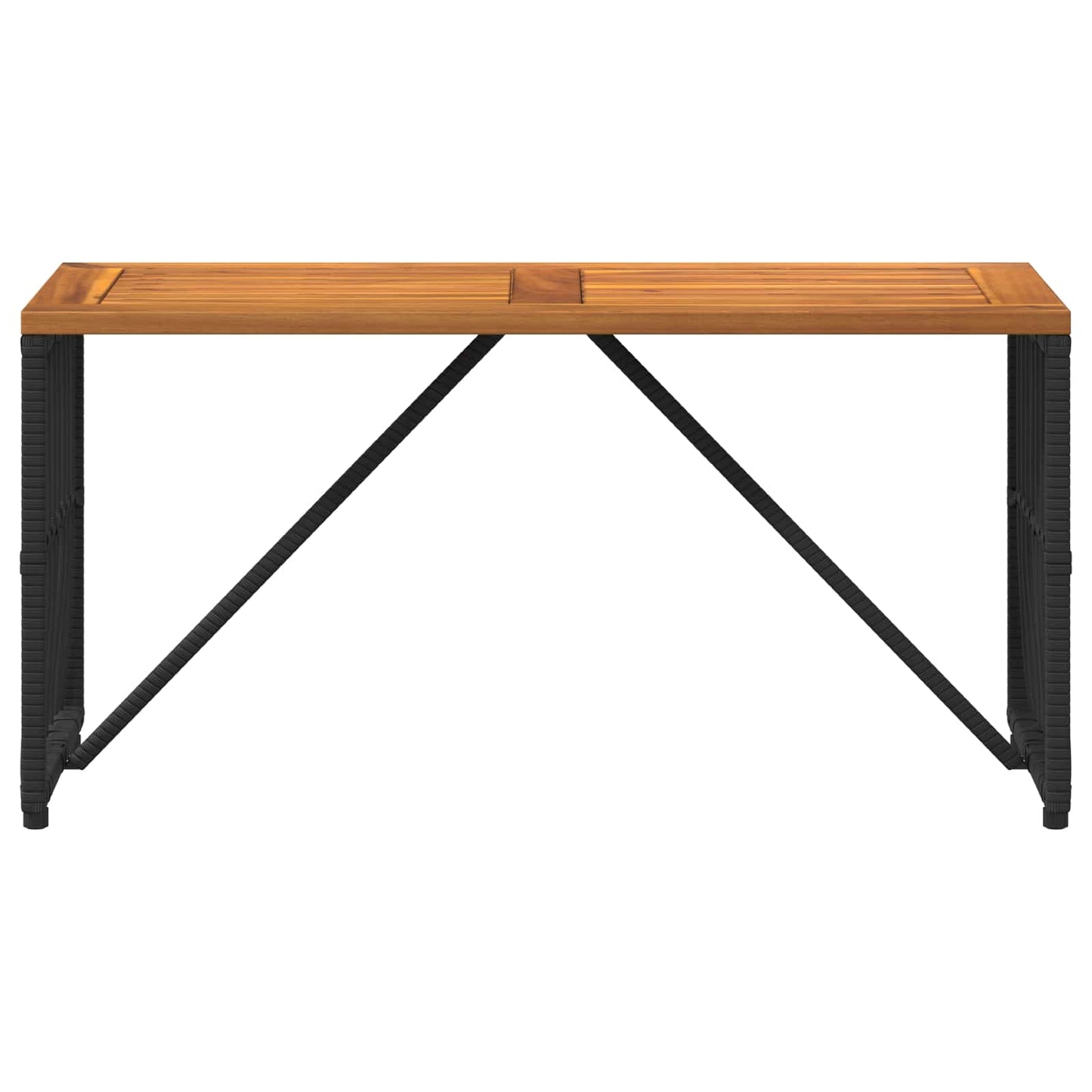 vidaXL Outdoor Table Black 80 x 40 x 40 cm Steel and Poly Rattan