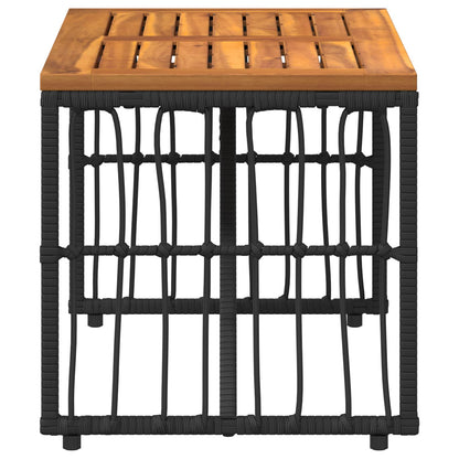 vidaXL Outdoor Table Black 80 x 40 x 40 cm Steel and Poly Rattan