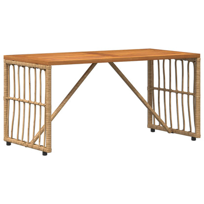 vidaXL Outdoor Table Natural 80 x 40 x 40 cm Steel and Poly Rattan