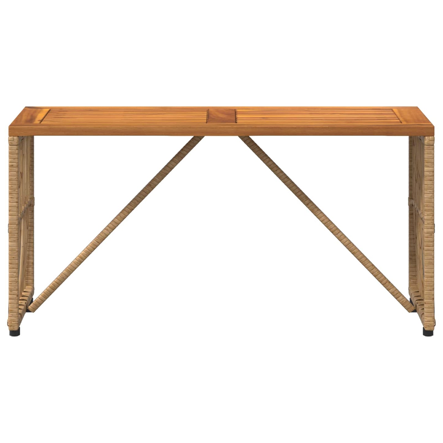 vidaXL Outdoor Table Natural 80 x 40 x 40 cm Steel and Poly Rattan
