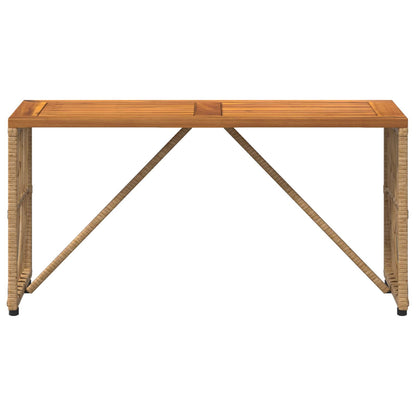 vidaXL Outdoor Table Natural 80 x 40 x 40 cm Steel and Poly Rattan