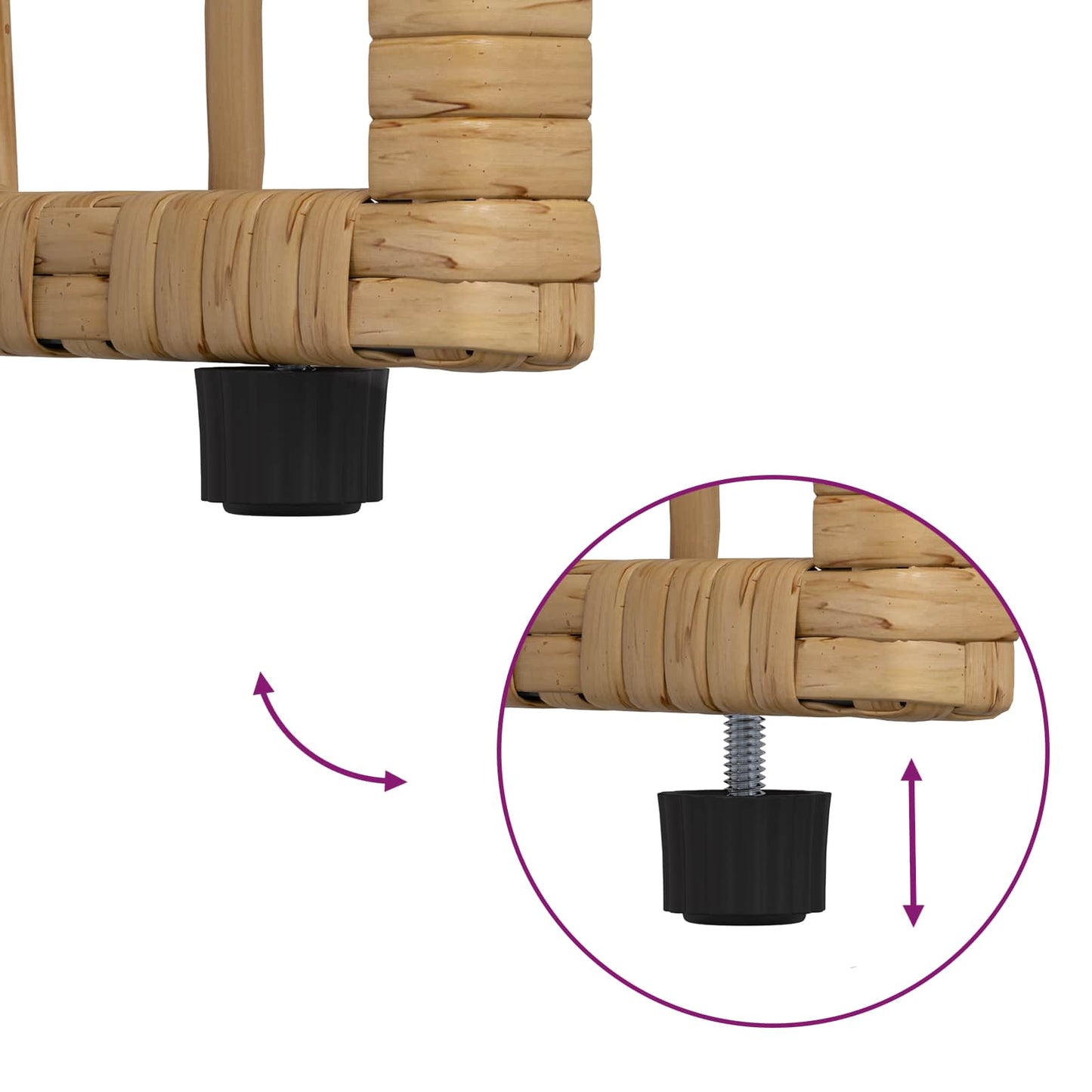 vidaXL Outdoor Table Natural 80 x 40 x 40 cm Steel and Poly Rattan