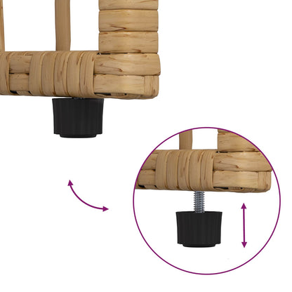 vidaXL Outdoor Table Natural 80 x 40 x 40 cm Steel and Poly Rattan