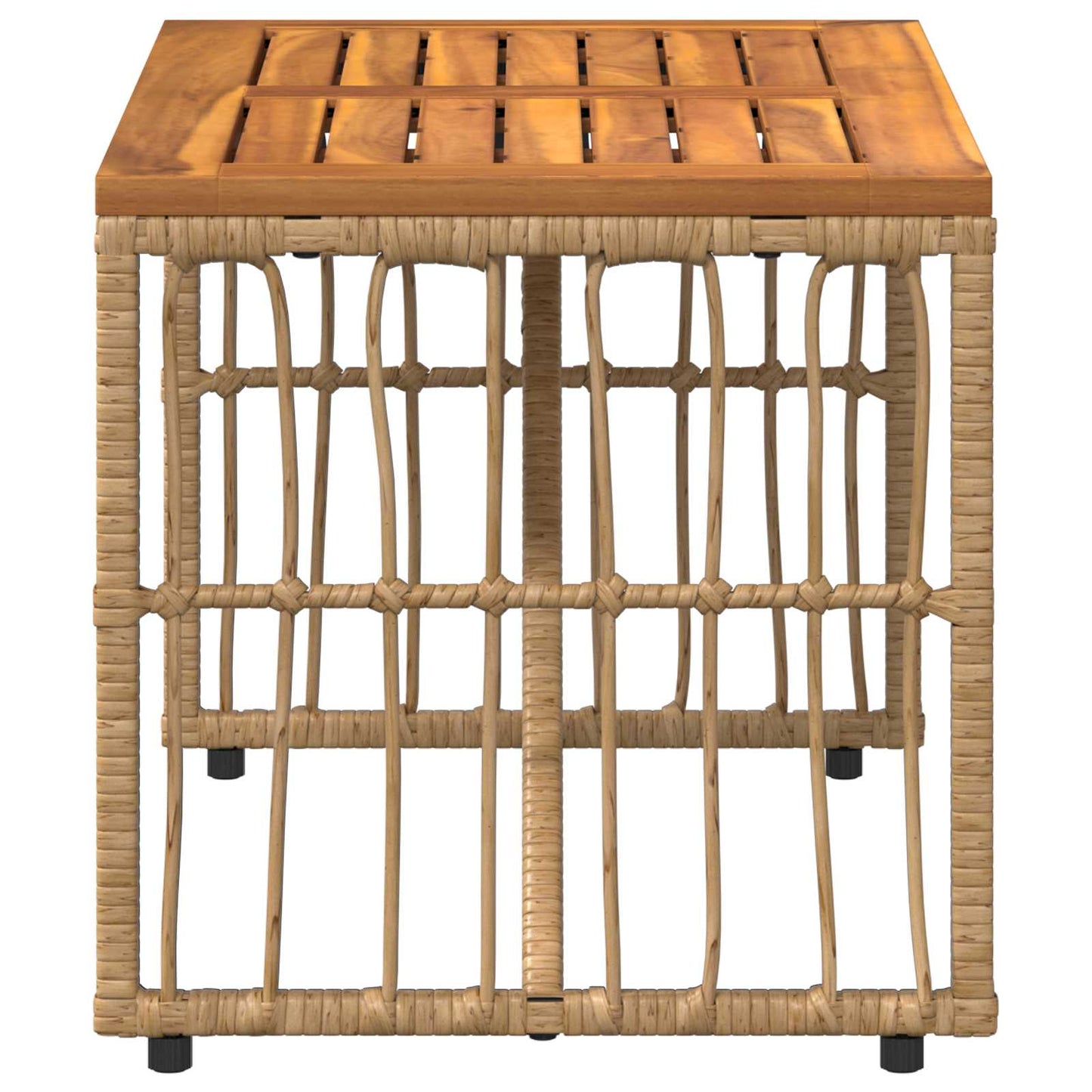 vidaXL Outdoor Table Natural 80 x 40 x 40 cm Steel and Poly Rattan