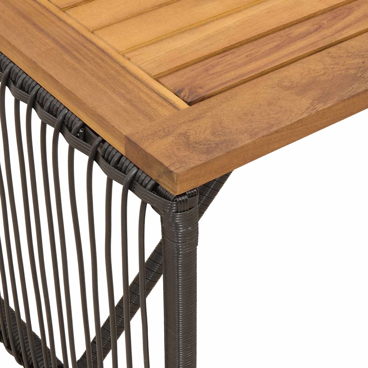 vidaXL Outdoor Table Black and Brown 80 x 40 x 40 cm Poly Rattan