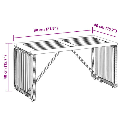vidaXL Outdoor Table Black and Brown 80 x 40 x 40 cm Poly Rattan