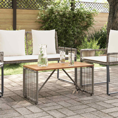 vidaXL Outdoor Table Grey and Brown 80 x 40 x 40 cm Poly Rattan
