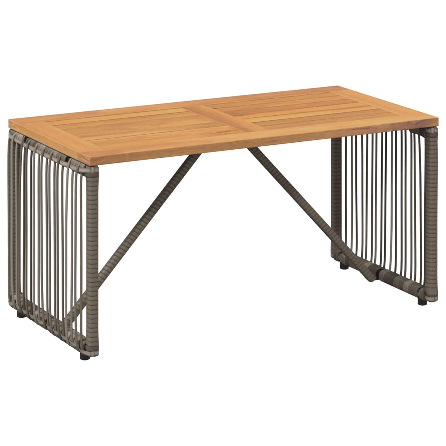vidaXL Outdoor Table Grey and Brown 80 x 40 x 40 cm Poly Rattan