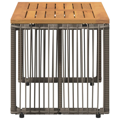 vidaXL Outdoor Table Grey and Brown 80 x 40 x 40 cm Poly Rattan