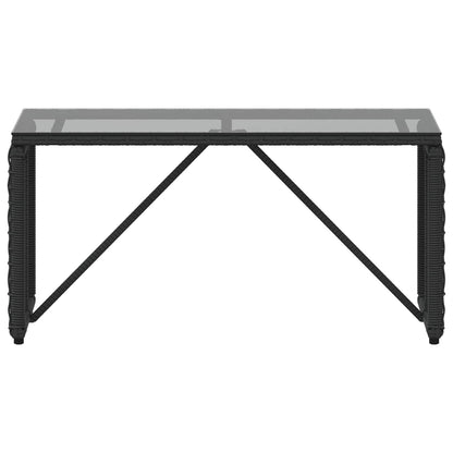 vidaXL Outdoor Table Black 80 x 40 x 40 cm PE Rattan and Glass