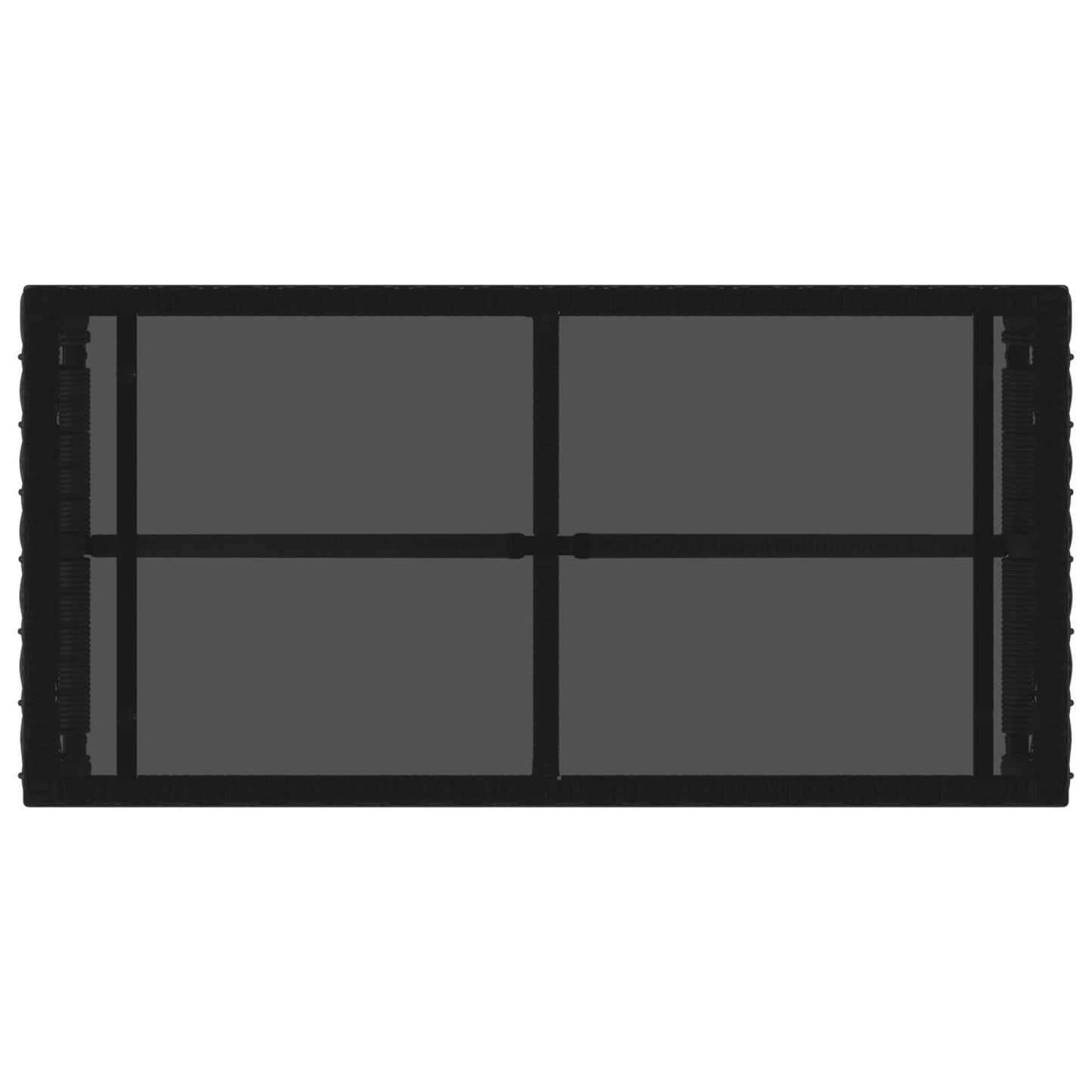 vidaXL Outdoor Table Black 80 x 40 x 40 cm PE Rattan and Glass