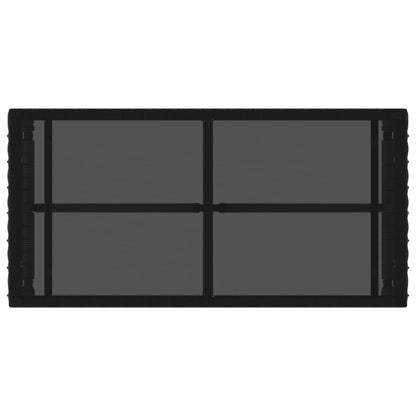 vidaXL Outdoor Table Black 80 x 40 x 40 cm PE Rattan and Glass