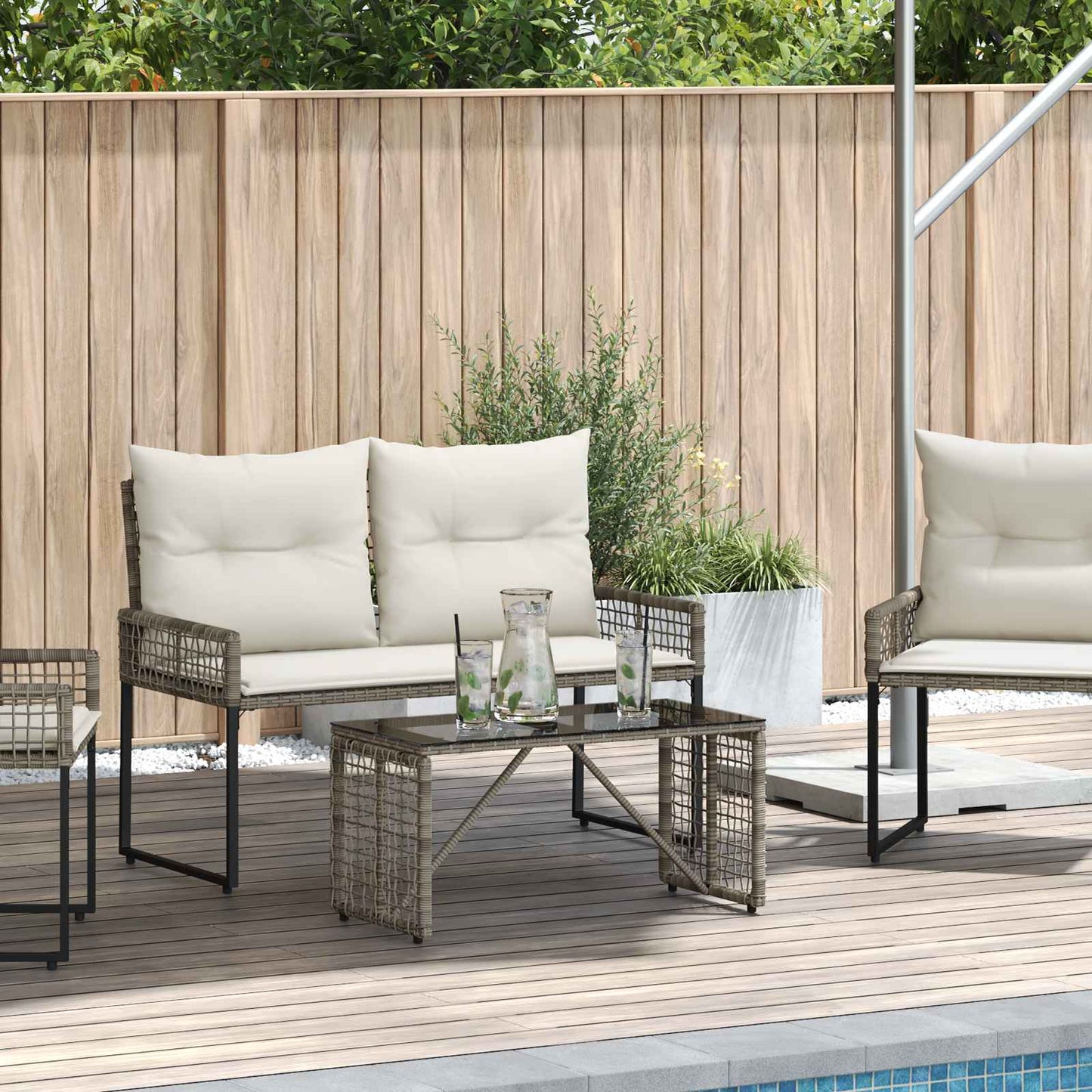 vidaXL Outdoor Table Grey and Black 80 x 40 x 40 cm