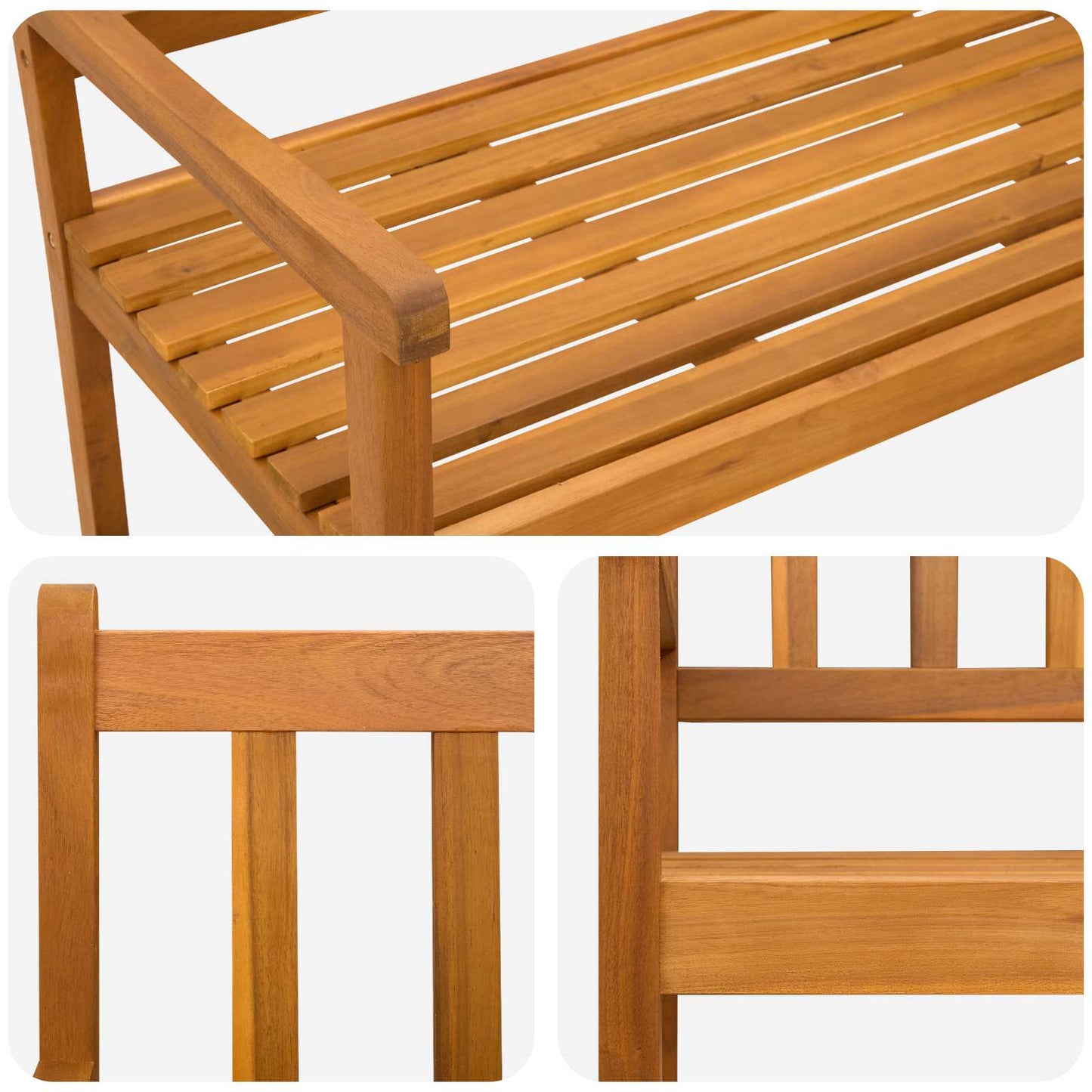 vidaXL Garden Bench 2-Seater 110 x 55 x 90 cm Solid Acacia Wood