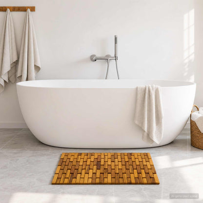 vidaXL Bath Mats 2 pcs Natural 44 x 60 cm Solid Acacia Wood