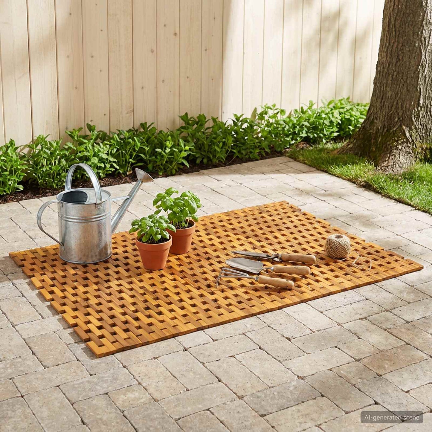 vidaXL Bath Mats Natural 95 x 140 cm Solid Acacia Wood