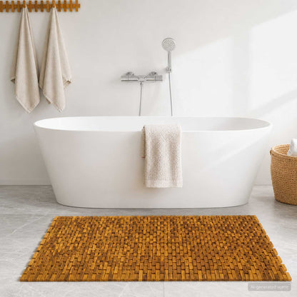vidaXL Bath Mats Natural 105 x 160 cm Solid Acacia Wood
