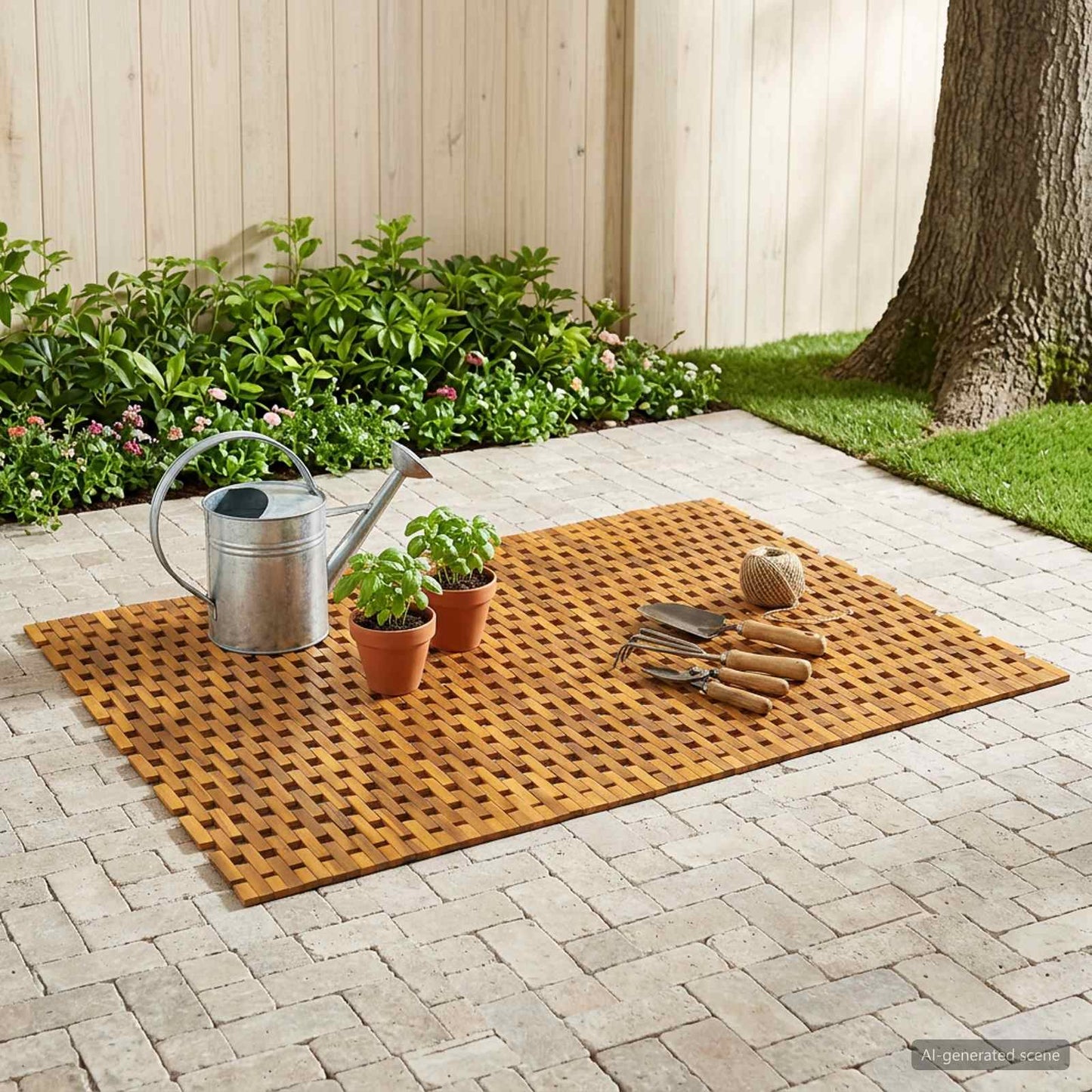 vidaXL Bath Mats Natural 105 x 160 cm Solid Acacia Wood