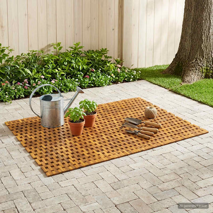vidaXL Bath Mats Natural 105 x 160 cm Solid Acacia Wood