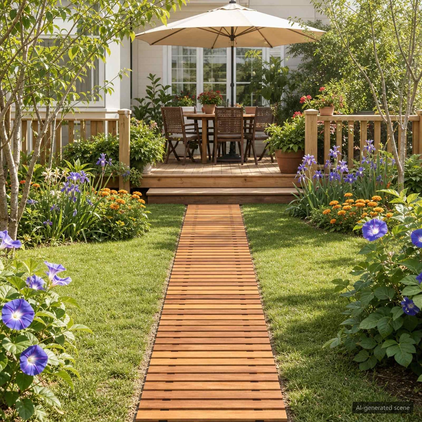 vidaXL Garden Pathway Manual Natural 200 x 40 cm Solid Acacia Wood