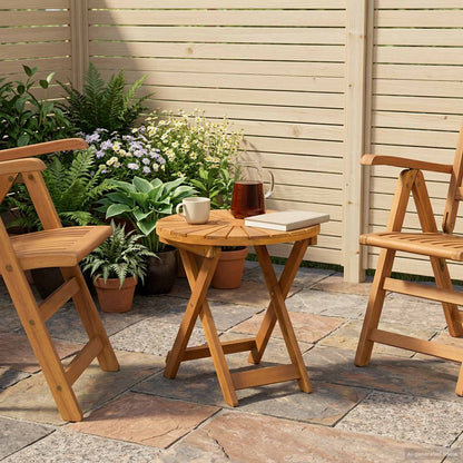 vidaXL Bistro Table Natural Ø45 x 45 cm Solid Acacia Wood
