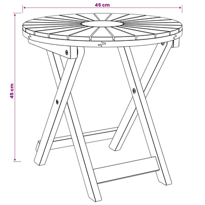 vidaXL Bistro Table Natural Ø45 x 45 cm Solid Acacia Wood