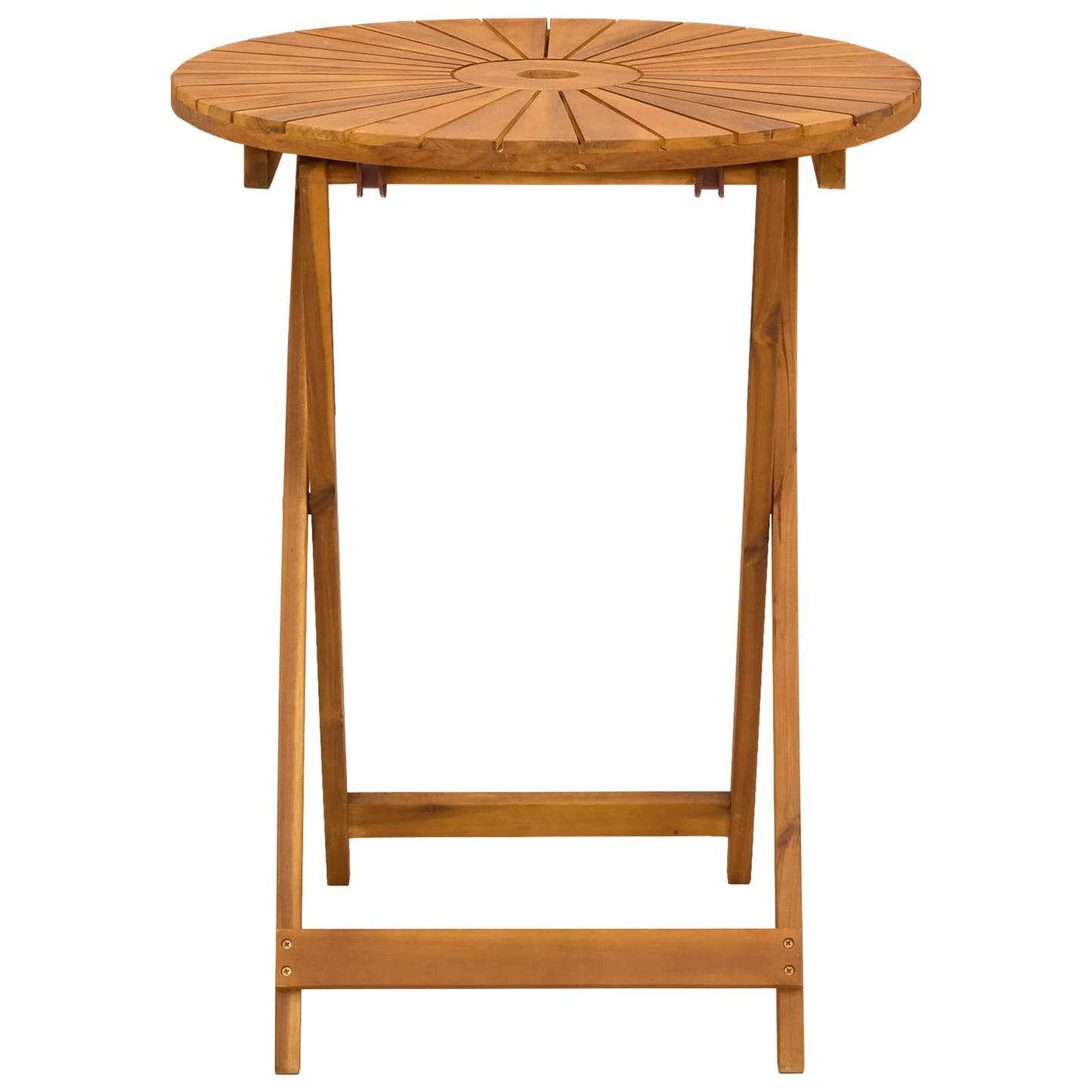 vidaXL Folding Garden Table Natural Ø60 x 75 cm Solid Acacia Wood