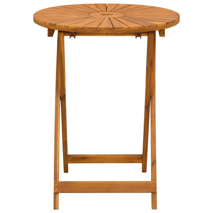vidaXL Folding Garden Table Natural Ø60 x 75 cm Solid Acacia Wood