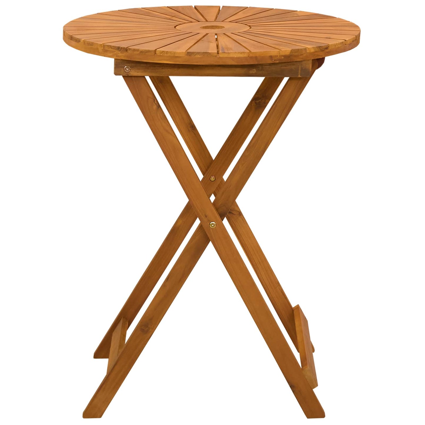 vidaXL Folding Garden Table Natural Ø60 x 75 cm Solid Acacia Wood