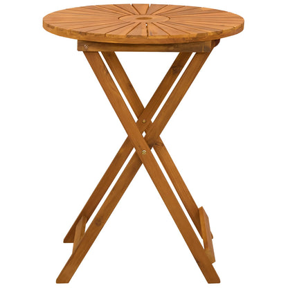 vidaXL Folding Garden Table Natural Ø60 x 75 cm Solid Acacia Wood