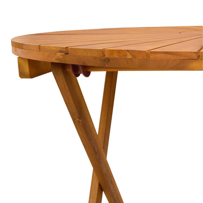 vidaXL Folding Garden Table Natural Ø70 x 75 cm Solid Acacia Wood