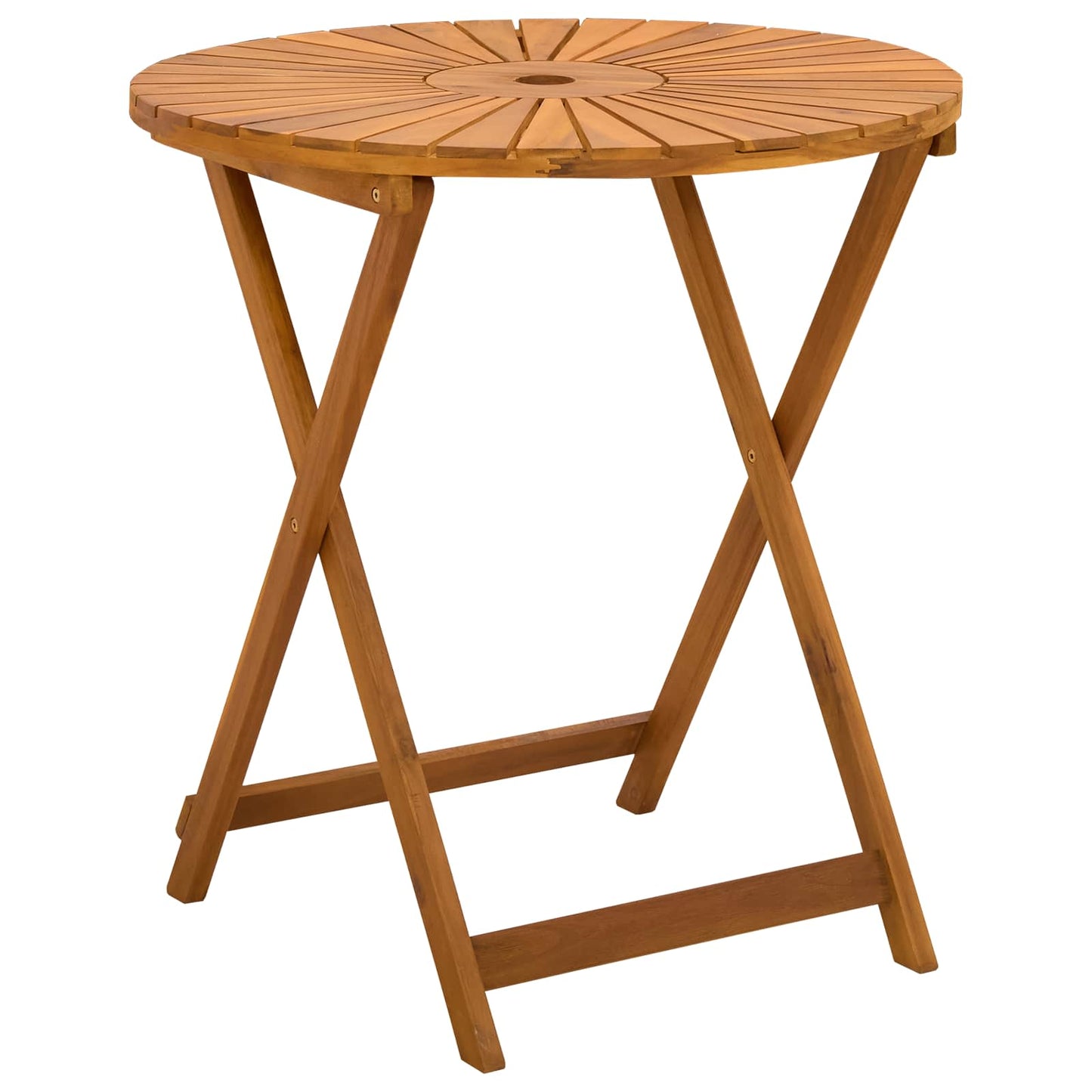vidaXL Folding Garden Table Natural Ø70 x 75 cm Solid Acacia Wood