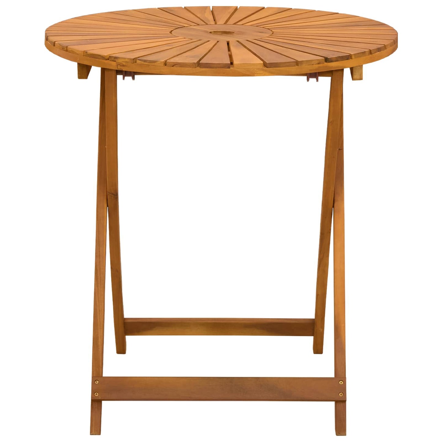 vidaXL Folding Garden Table Natural Ø70 x 75 cm Solid Acacia Wood